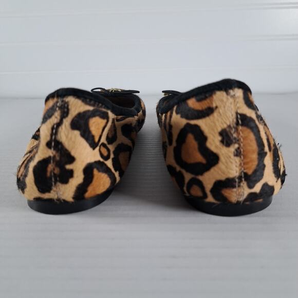 Sam Edelman Felicia Ballet Flats Womens 8 Black Leopard Print Calf Hair Shoes - Picture 8 of 15